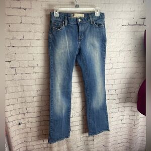 Gap vintage low rise boot cut jeans mid wash with fading size 2 regular